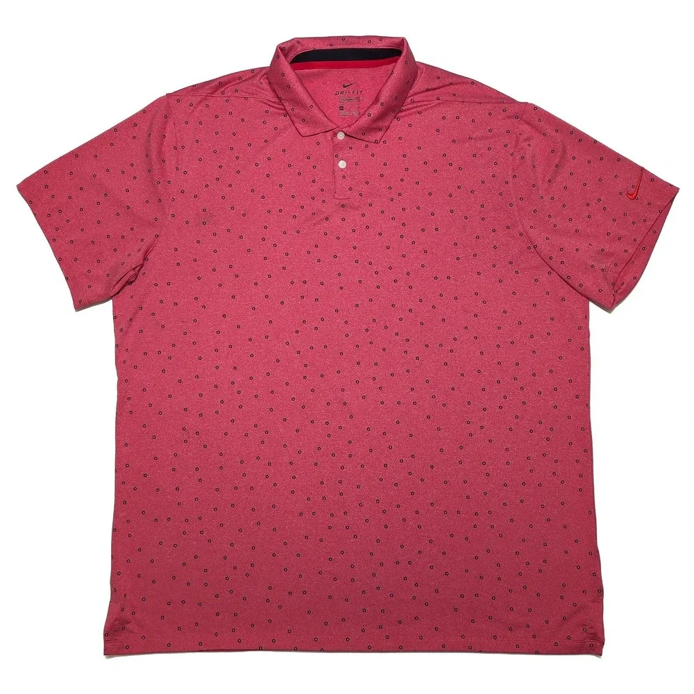 NIKE GOLF Short Sleeve Performance Shirt CI9784 Red Floral XXL 2XL